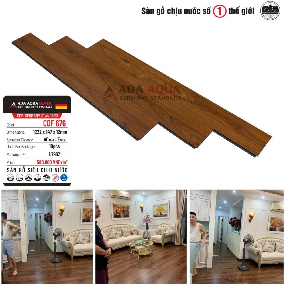 Sàn Gỗ Cốt Đen Đức - CDF676