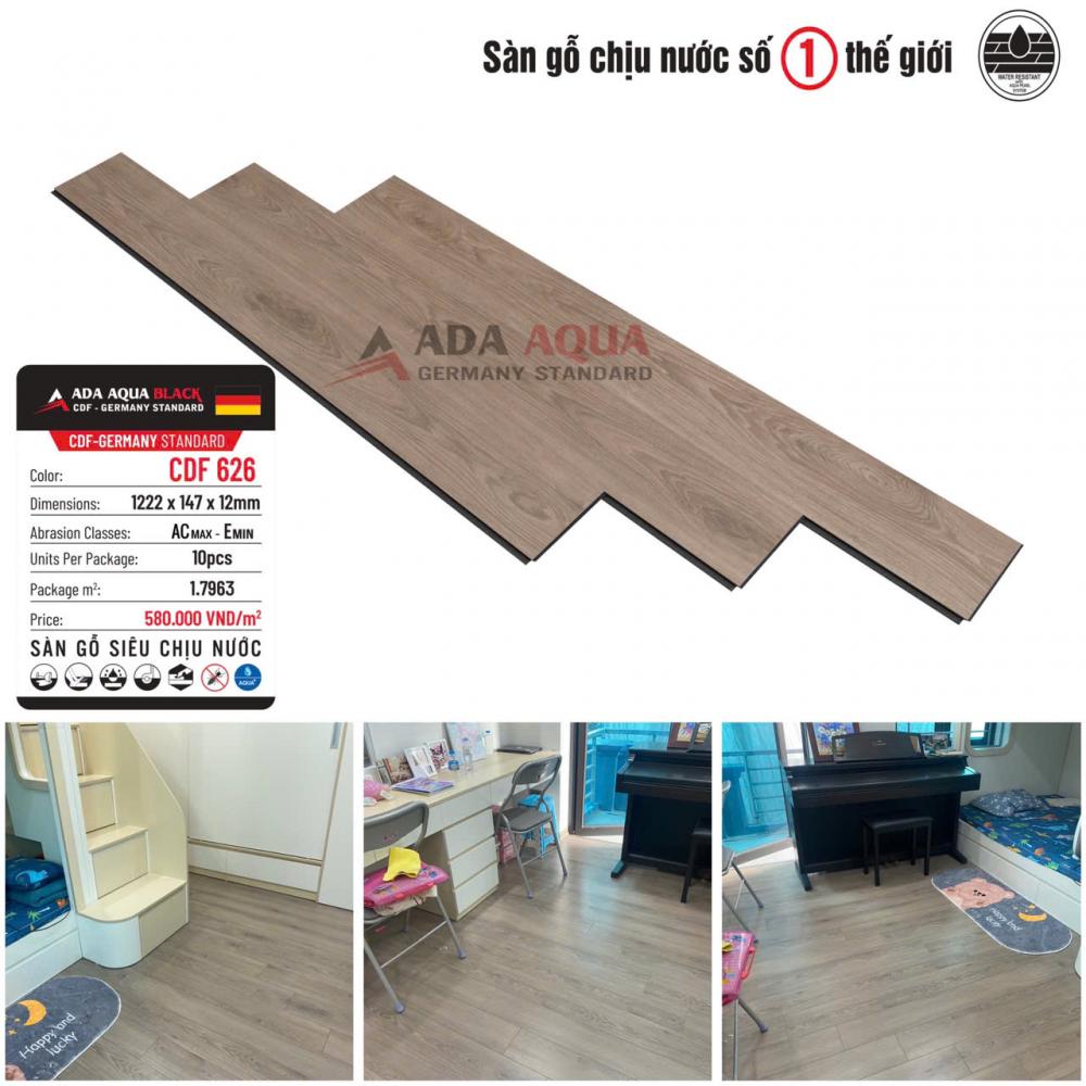 Sàn Gỗ Cốt Đen Đức - CDF626