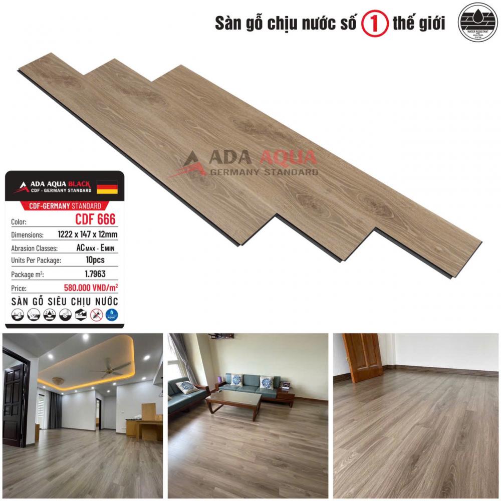 Sàn Gỗ Cốt Đen Đức - CDF666