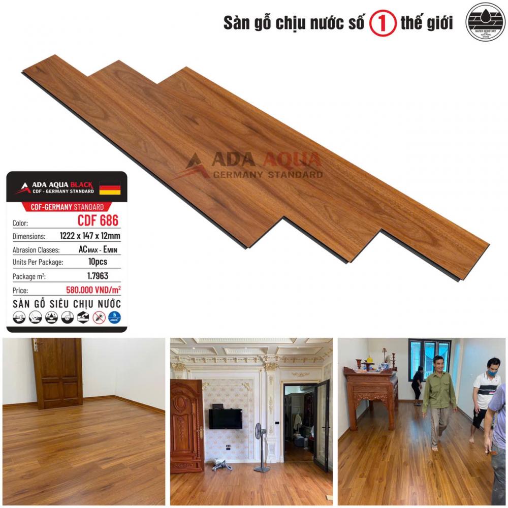 Sàn Gỗ Cốt Đen Đức - CDF686